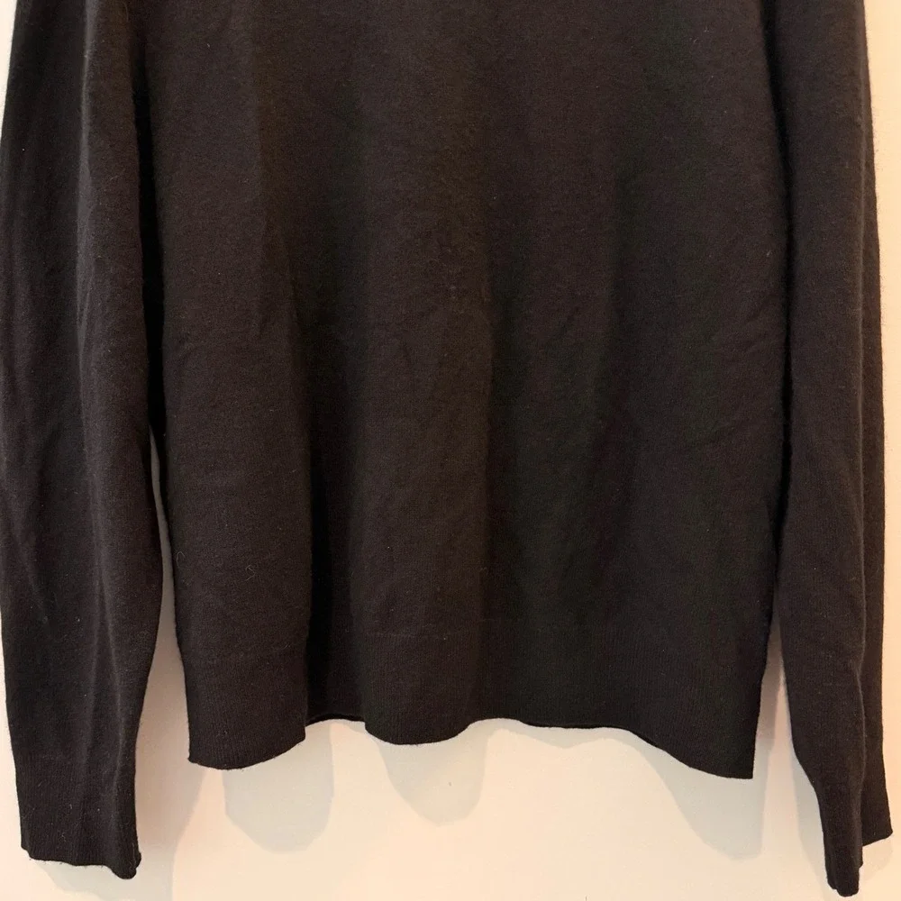 Quince Mongolian Cashmere Crewneck Sweater Breathable Date Travel Black XL NWOT